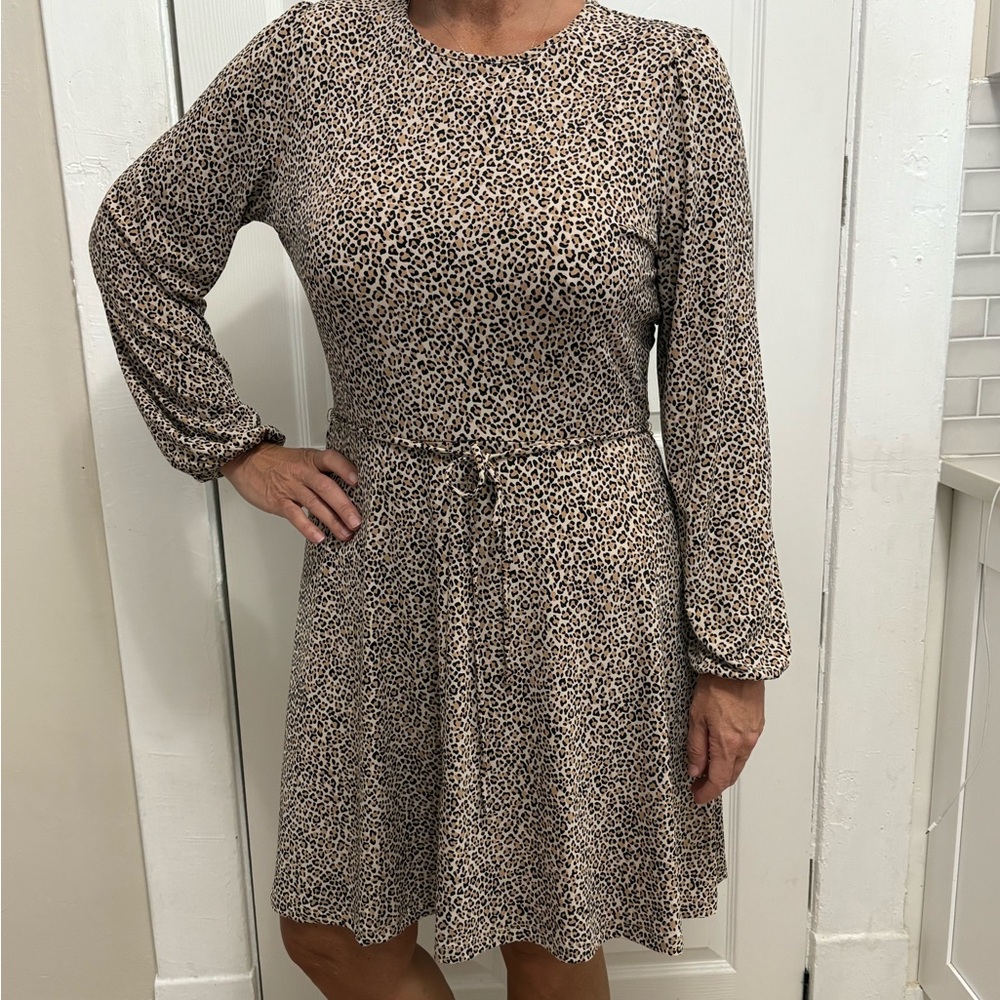 EUC Banana Republic Animal Print Womens Dress Large L Stretchy
